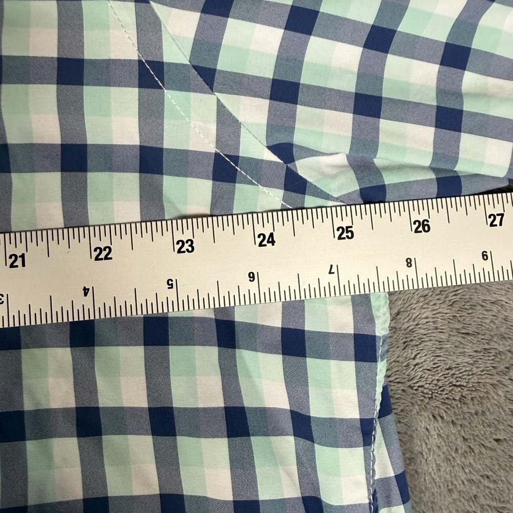 Vineyard Vines Slim Fit Tucker Shirt Mens Size 2XL Blue Check Nylon Long Sleeve - Picture 8 of 16